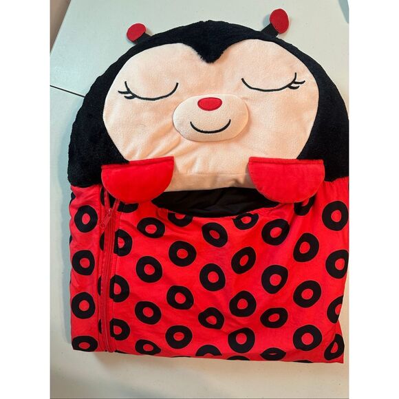 Happy Nappers Black Red Lilly Ladybug 2 in 1 Soft Pillow and Sleeping Bag - Picture 6 of 6
